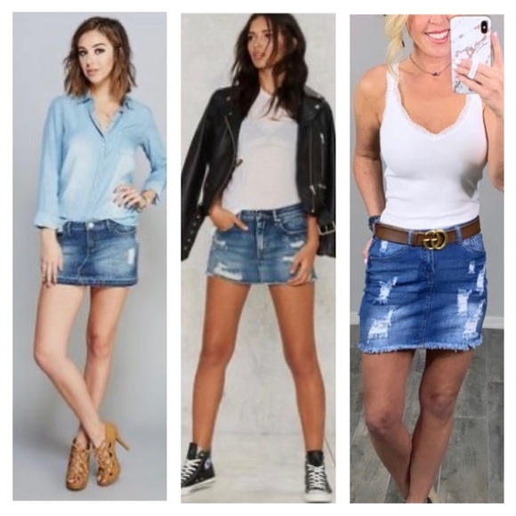 Aeropostale Short Distressed Denim Skirt - Picture 3 of 8